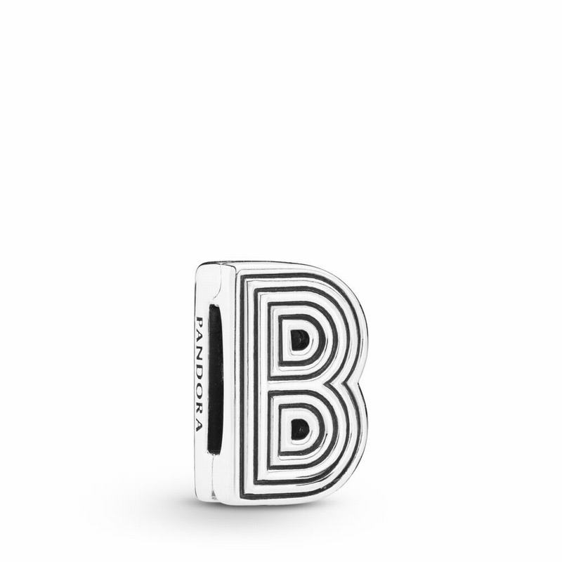 Pandora Australia Reflexions™ Letter B Clip Charm - Sterling Silver | ZMRLJX950